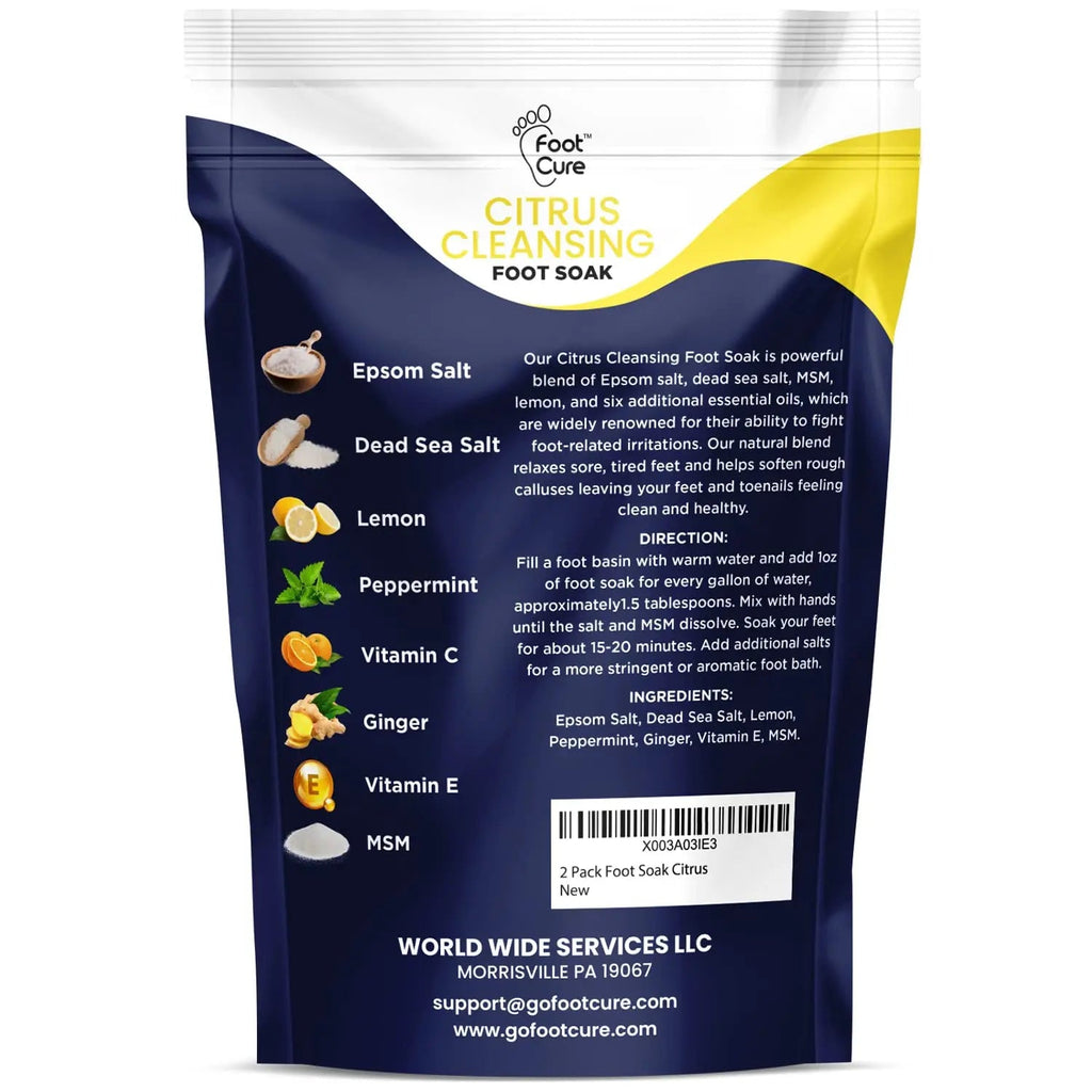 Citrus Detox Foot Soak With Epsom Salts - for Foot Callus, Immune Boost, Damaged Toenail - TrustMedUSA