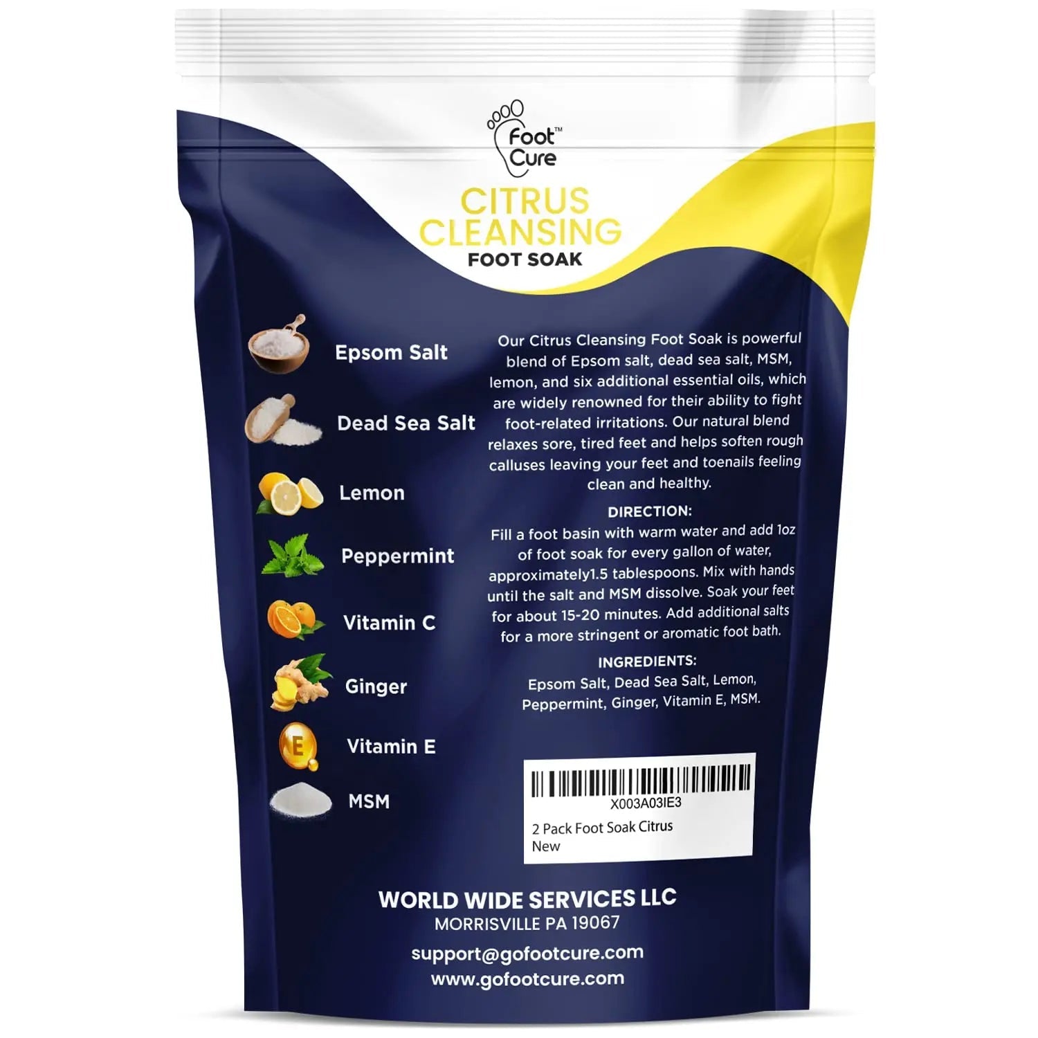 Citrus Detox Foot Soak With Epsom Salts - for Foot Callus, Immune Boost, Damaged Toenail - TrustMedUSA