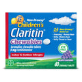 Claritin Children's Allergy Medicine, 24-Hour Non-Drowsy Loratadine 5mg Chewable Tablet, Antihistamine for Kids Ages 2 Years and Older, Grape Flavored, Dye-free, 40 Tablets - Maple Wellness Supplements