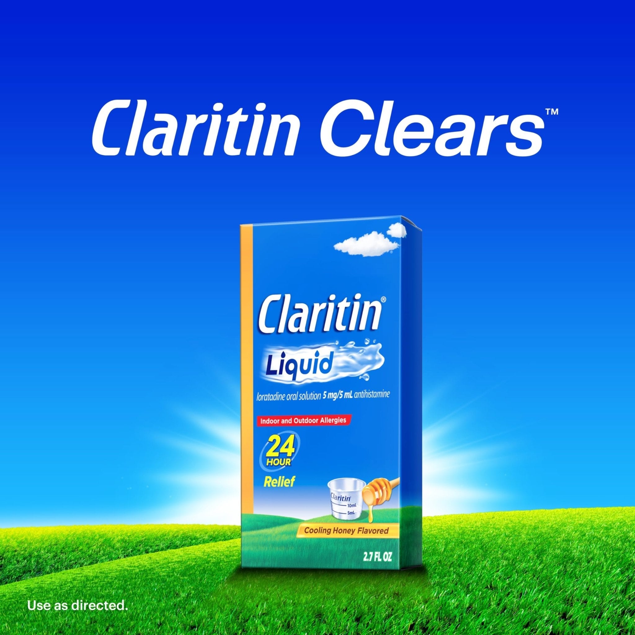 Claritin® Liquid, Allergy Medicine for Adults, 24-Hour Non-Drowsy Loratadine 5mg, Antihistamine, Cooling Honey Flavored, 8 fl. oz - Maple Wellness Supplements