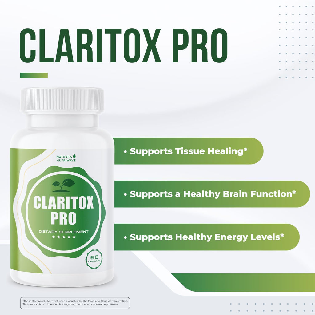 Claritox – Daily Wellness Supplement with Zinc, Chromium, Alpha Lipoic Acid, Green Tea Extract, Resveratrol & Botanical Blend – Non-GMO, Stimulant-Free Formula – 60 Caps, 30 Servings, 3 Month Supply - TrustMedUSA