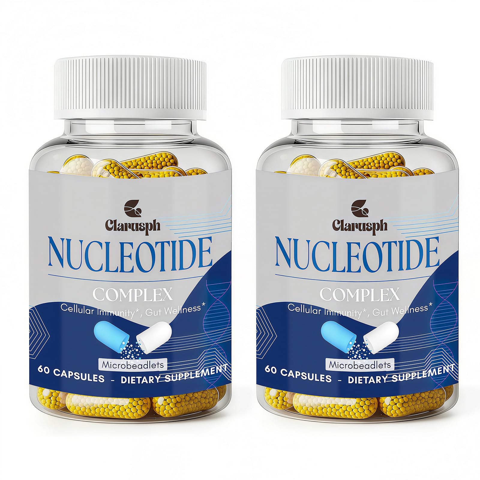 Clarusph Immunity* Supplement, Immune* Nucleotide Complex Blend 400mg Including AMP, CMP, GMP, UMP, Nucleo Immune*, 120 Capsules - TrustMedUSA