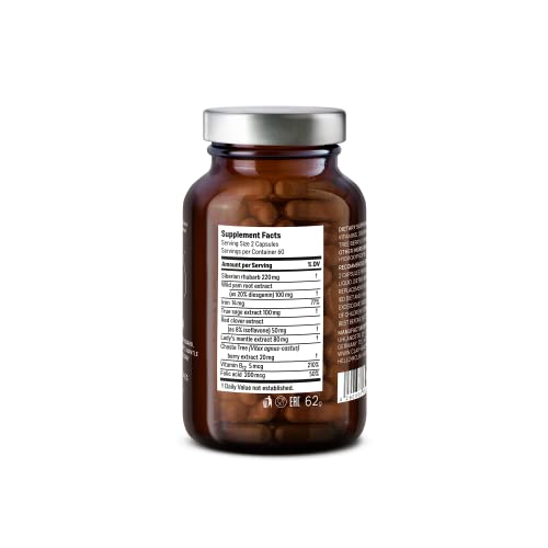 CLAV® Natural Hormone Balance for Women - PMS Relief with Siberian Rhubarb, Wild Yam & Vitex Berry - Vegan Menstrual Regulator Supplement - 120 Capsules - TrustMedUSA
