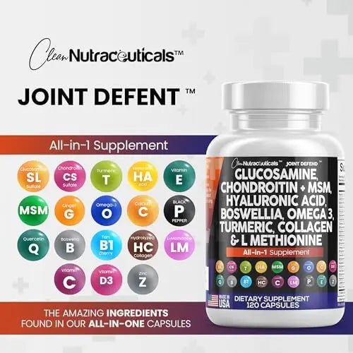 Clean Glucosamine Chondroitin MSM Turmeric Hyaluronic Acid Boswellia - TrustMedUSA