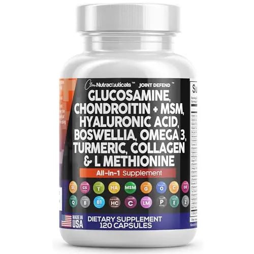 Clean Glucosamine Chondroitin MSM Turmeric Hyaluronic Acid Boswellia - TrustMedUSA