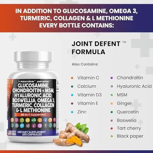 Clean Glucosamine Chondroitin MSM Turmeric Hyaluronic Acid Boswellia - TrustMedUSA