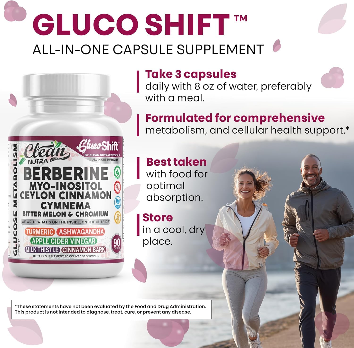 Clean Nutra Berberine Supplement Myo-Inositol Ceylon Cinnamon Gymnema Bitter Melon Chromium Complex for Digestion, Antioxidant Support & Wellness 90 Vegan Capsules Non-GMO - TrustMedUSA