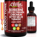 Clean Nutra Berberine with Ceylon Cinnamon Supplement Liquid Drops + Bitter Melon Extract, Glucomannan, Gymnema, Chromium - TrustMedUSA
