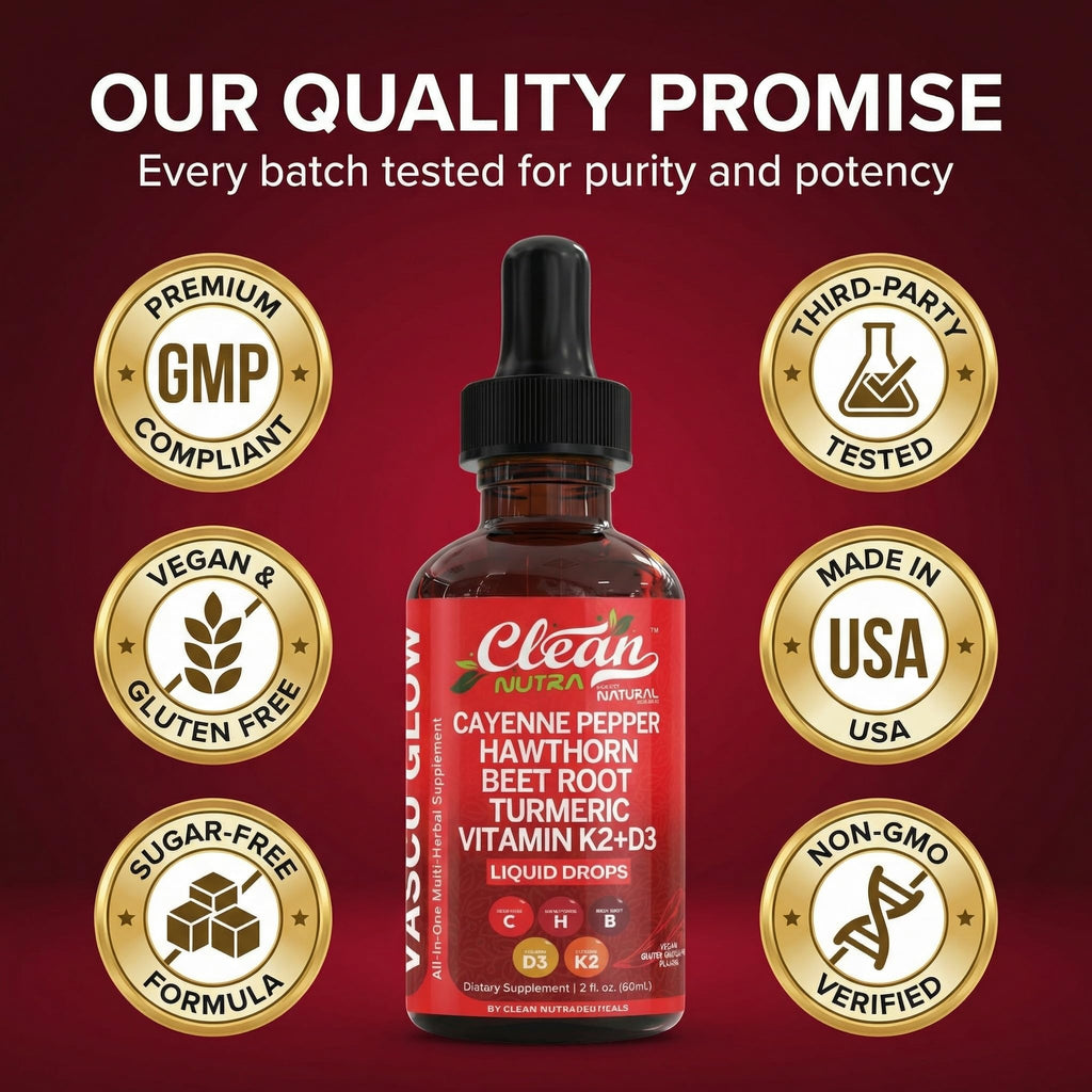 Clean Nutra Cayenne Pepper Drops Supplement Liquid + Hawthorn Berry, Vitamin D3 K2 Beet Root Powder, Ceylon Cinnamon, Turmeric Curcumin - TrustMedUSA