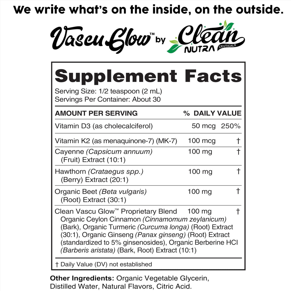 Clean Nutra Cayenne Pepper Drops Supplement Liquid + Hawthorn Berry, Vitamin D3 K2 Beet Root Powder, Ceylon Cinnamon, Turmeric Curcumin - TrustMedUSA