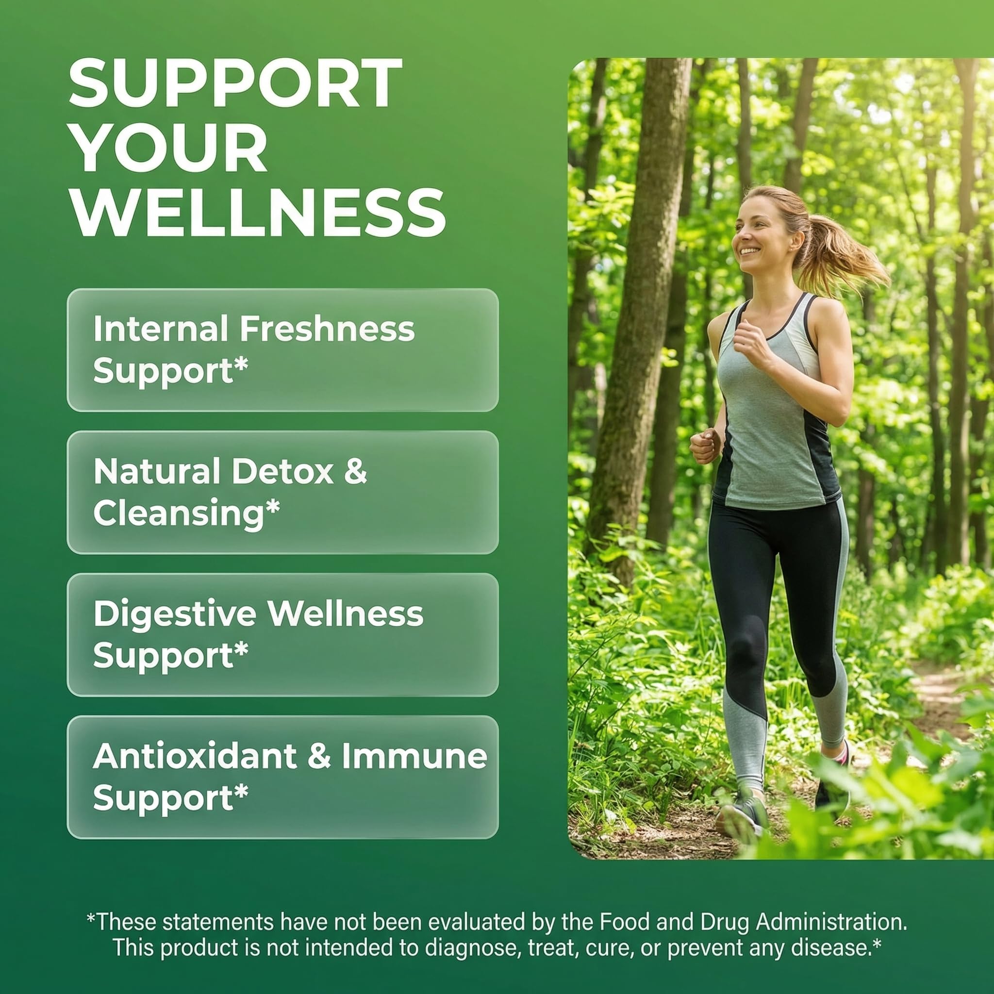 Clean Nutra Chlorophyll Capsules Supplement Internal Deodorant Peppermint, Sea Moss, Parsley, Chlorella, Spirulina, Slippery Elm, Ashwagandha, PhytoFresh Greens Detox Pills - TrustMedUSA