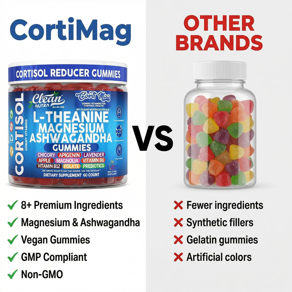 Clean Nutra Cortisol Supplement Gummies L-Theanine Magnesium Ashwagandha Apigenin Vitamin B6 Sleep and Calm Support Lavender Chicory Prebiotic Advanced Gummy Formula - TrustMedUSA