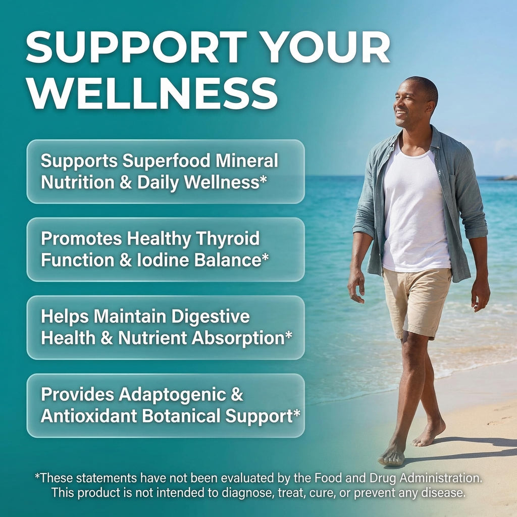 Clean Nutra Organic Sea Moss Capsules with Ashwagandha, Black Seed Oil, Burdock Root, Bladderwrack, Moringa, Chlorella, Spirulina, Turmeric, Elderberry, Amla – 90 Vegan Capsules – MiracleMin - TrustMedUSA