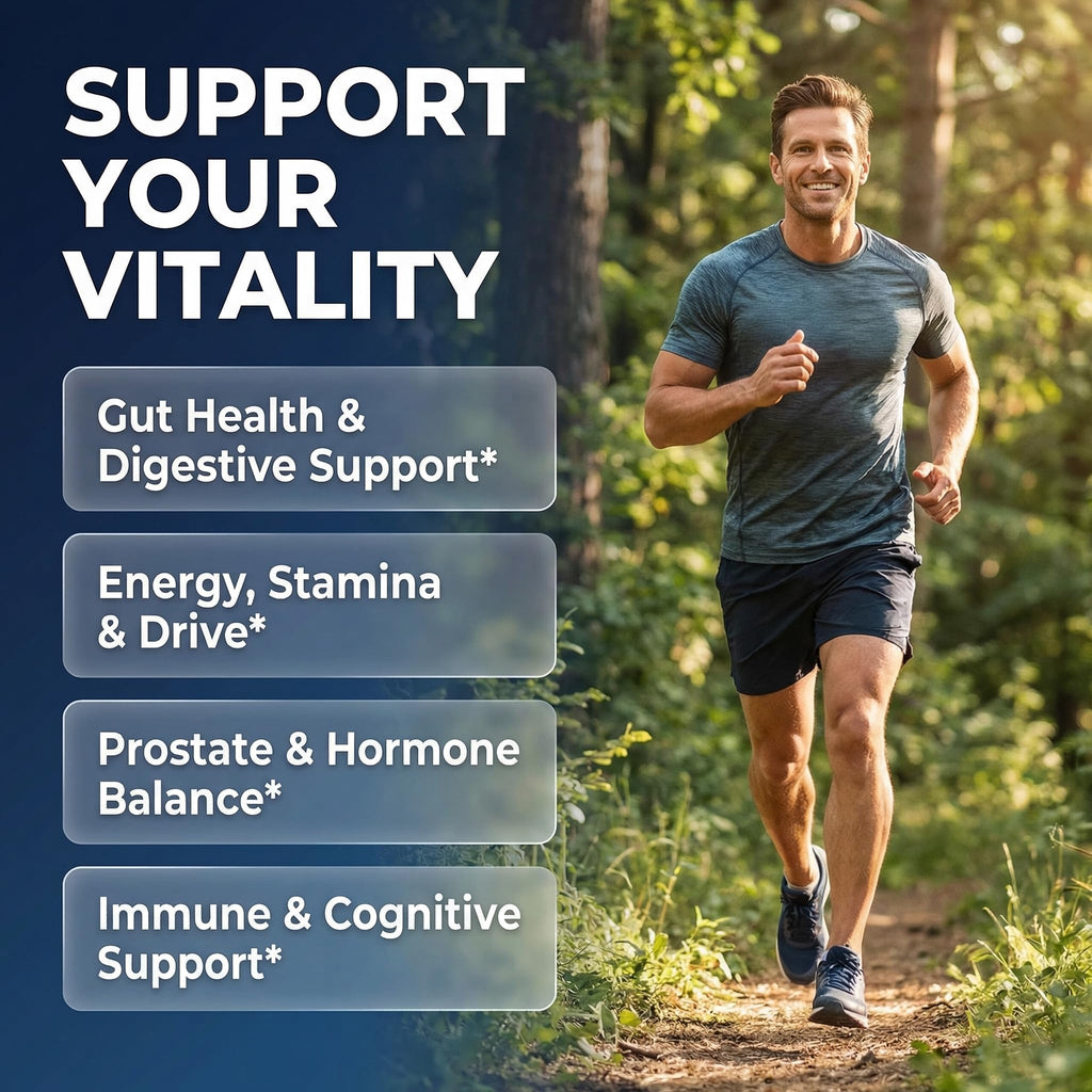 Clean Nutra Probiotics for Men | Tongkat Ali, Saw Palmetto, Tribulus, Ginseng, Ashwagandha, Maca, Pumpkin, Gingko Biloba, Pine Bark, Fenugreek, Shilajit, Zinc - Mens Probiotic 60 Capsules - TrustMedUSA