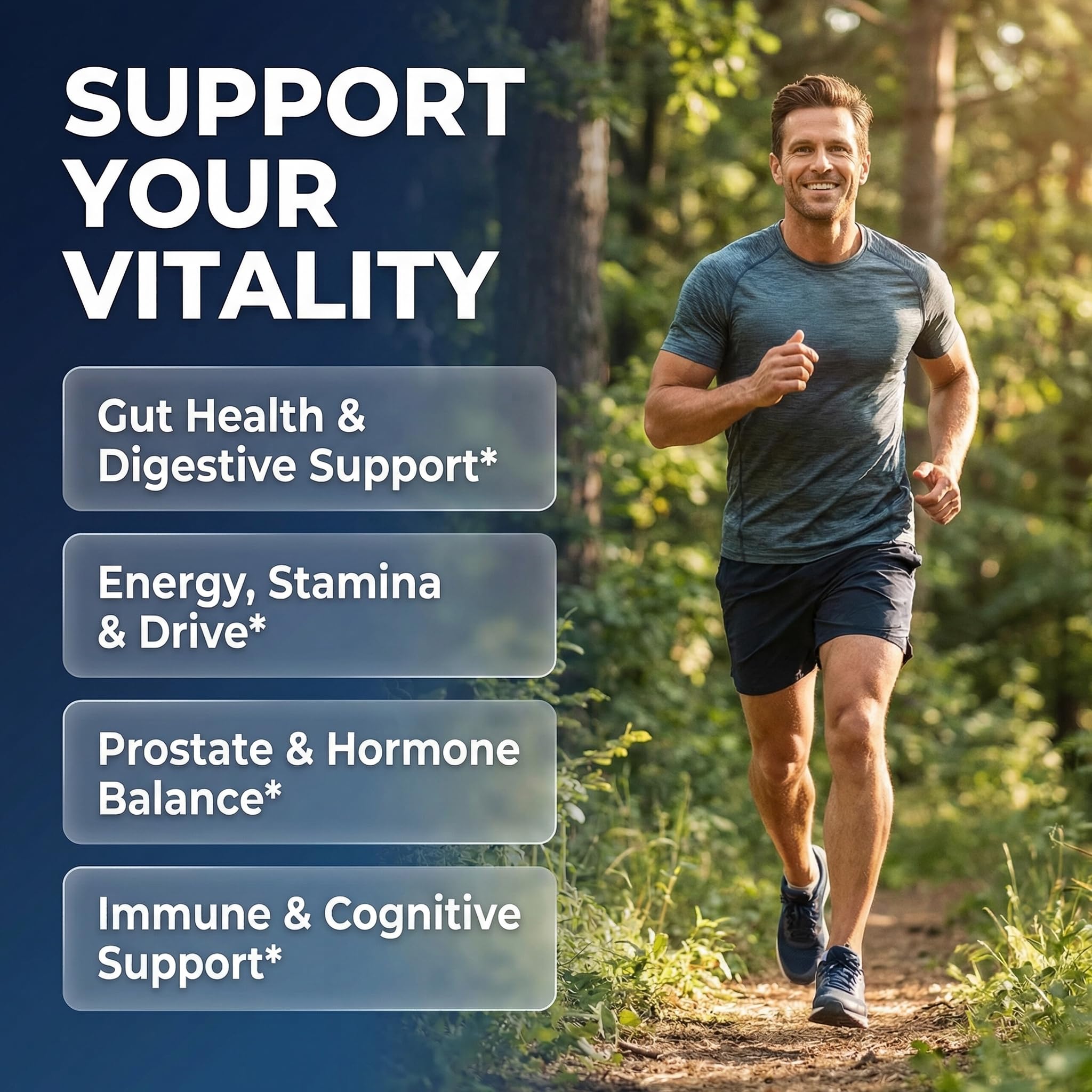 Clean Nutra Probiotics for Men | Tongkat Ali, Saw Palmetto, Tribulus, Ginseng, Ashwagandha, Maca, Pumpkin, Gingko Biloba, Pine Bark, Fenugreek, Shilajit, Zinc - Mens Probiotic 60 Capsules - TrustMedUSA