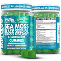 Clean Nutra Sea Moss Gummies Black Seed Oil Chlorella Ashwagandha Root Hair Growth Skin Glow Irish Sea Moss Elderberry Burdock Manuka Honey Trace Minerals Detox 60 Gummy Vitamins Sea Glow Supplement - TrustMedUSA