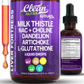Clean Nutraceuticals Milk Thistle NAC Liver Cleanse Detox & Repair Supplement Liver Support Liquid Drops with Dandelion Extract, Artichoke, Chanca Piedra, Choline - TrustMedUSA