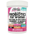 Clean Nutraceuticals Probiotics for Women with D Mannose, Cranberry Extract, Wild Yam, Chasteberry - 20 Probiotic and Prebiotic Strains - PH Balance, Womens Probiotic for Digestive Health - 60 Count - TrustMedUSA