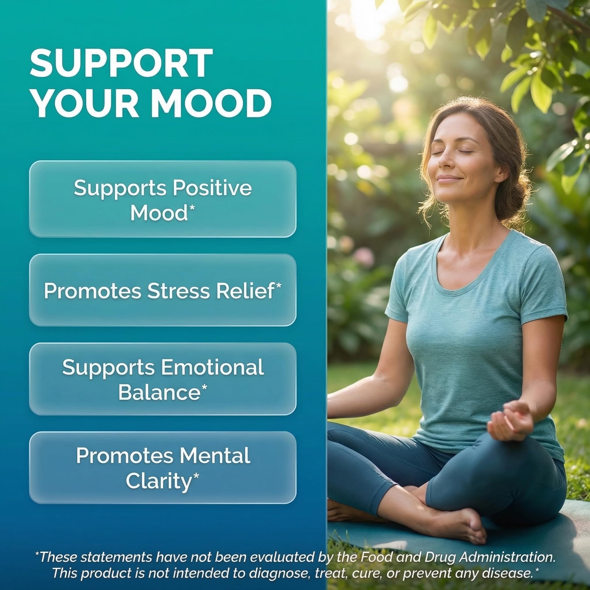 Clean Nutraceuticals St Johns Wort Rhodiola Rosea Holy Basil Ashwagandha - Mood Support for Women and Men with Vitamin C & Black Pepper Extract - 90 Caps - Maple Wellness Supplements