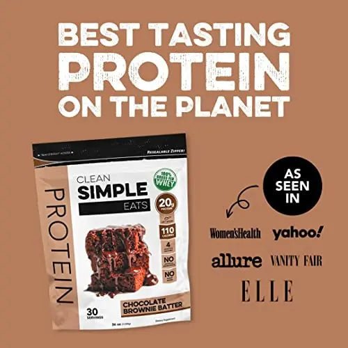 Clean Simple Eats Chocolate Brownie Batter Whey Protein Powder, Natural Sweetened - TrustMedUSA