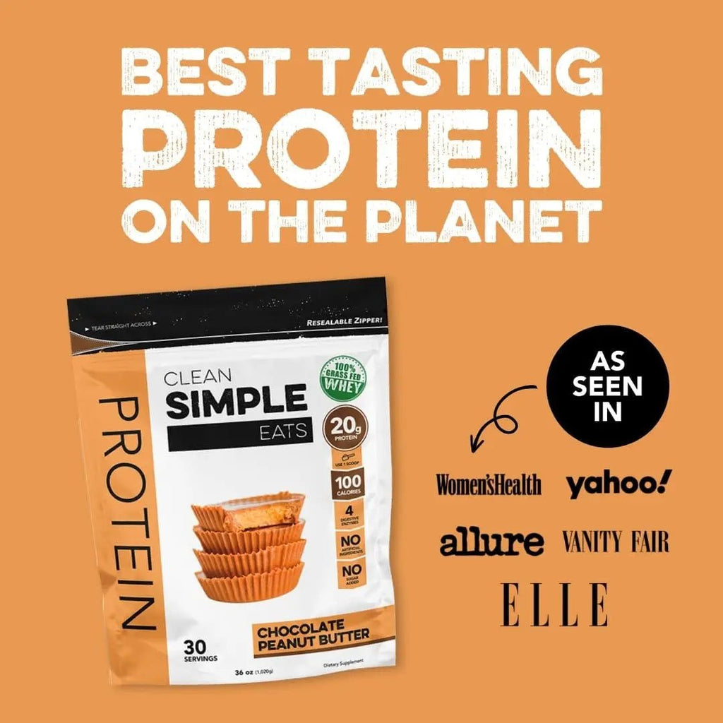 Clean Simple Eats Chocolate Peanut Butter Whey Protein Powder, Natural Sweetened - TrustMedUSA