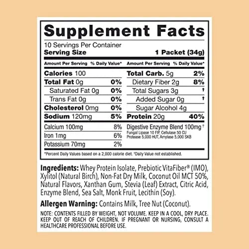 Clean Simple Eats Coconut Cream Whey Protein Powder, Natural Sweetened and Cold - TrustMedUSA