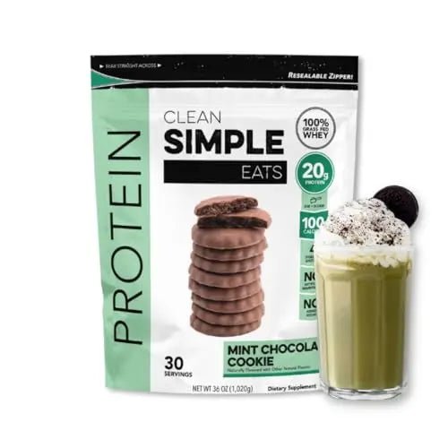 Clean Simple Eats Mint Chocolate Cookie Whey Protein Powder, Natural Sweetened - TrustMedUSA