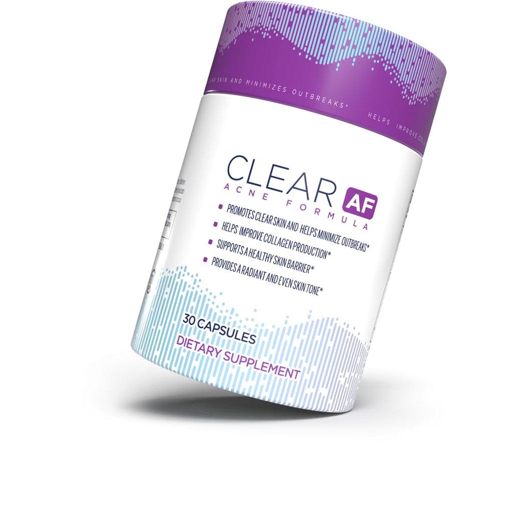 Clear AF Clear Skin Supplement | Skin Barrier Hydration & Clear Complexion Support with Vegan Ceramides, Zinc, Vitamin D3, B6, Riboflavin & Thiamine | Vegan Capsules | 30-Day Supply - TrustMedUSA