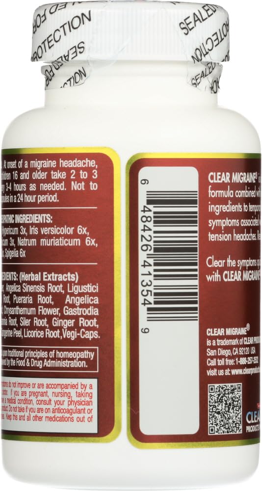 Clear Migraine Clear Products 60 Caps - TrustMedUSA