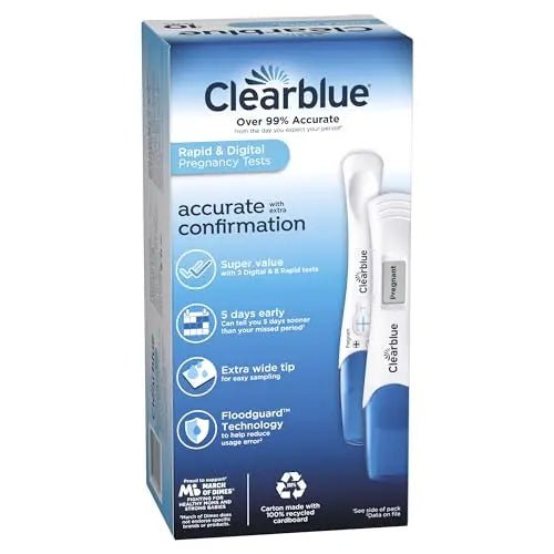 Clearblue Pregnancy Test Combo Pack, 10ct - Digital with Smart Countdown & Rapid - TrustMedUSA