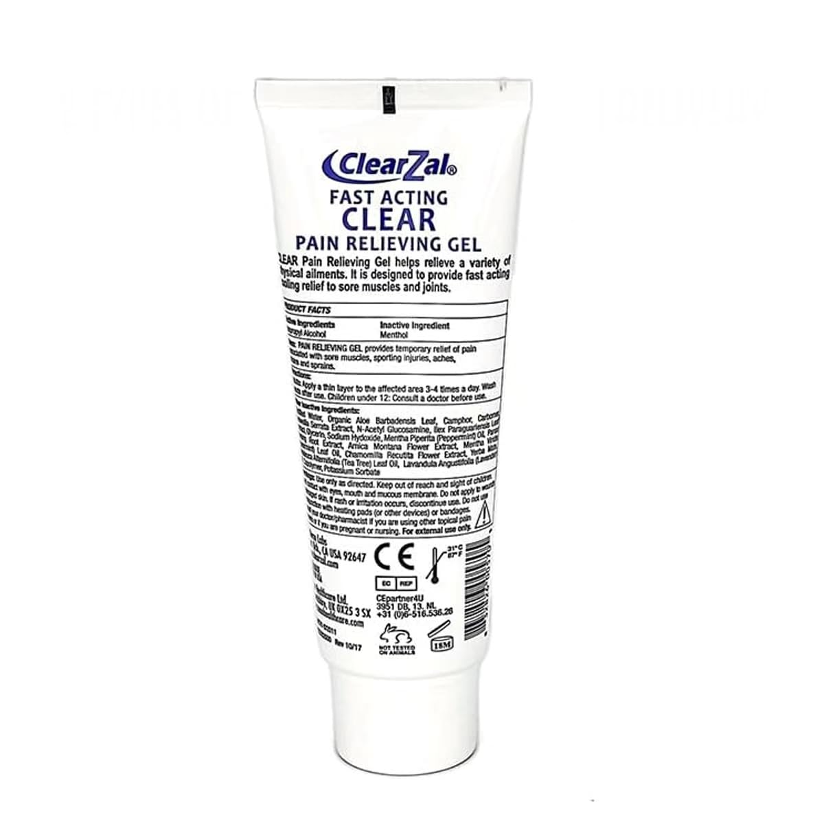 ClearZal Fast Acting Clear Pain Relieving Gel with Cooling Cryotherapy, Boswellia and Glucosamine for Sore Muscles and Joints, Soothing Cooling Gel 3.4 oz - TrustMedUSA