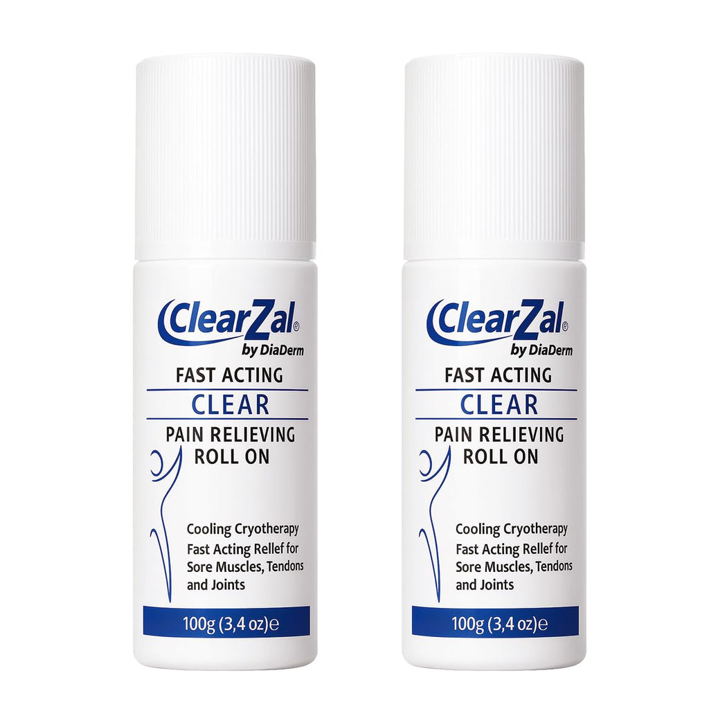 ClearZal Fast Acting Clear Pain Relieving Roll On Cooling Relief of Joint Pain, Muscle Pain, Muscle Soreness, and Swelling from Bruises or Injury - Non-Greasy - Homeopathy, 3.4oz Made in USA - TrustMedUSA