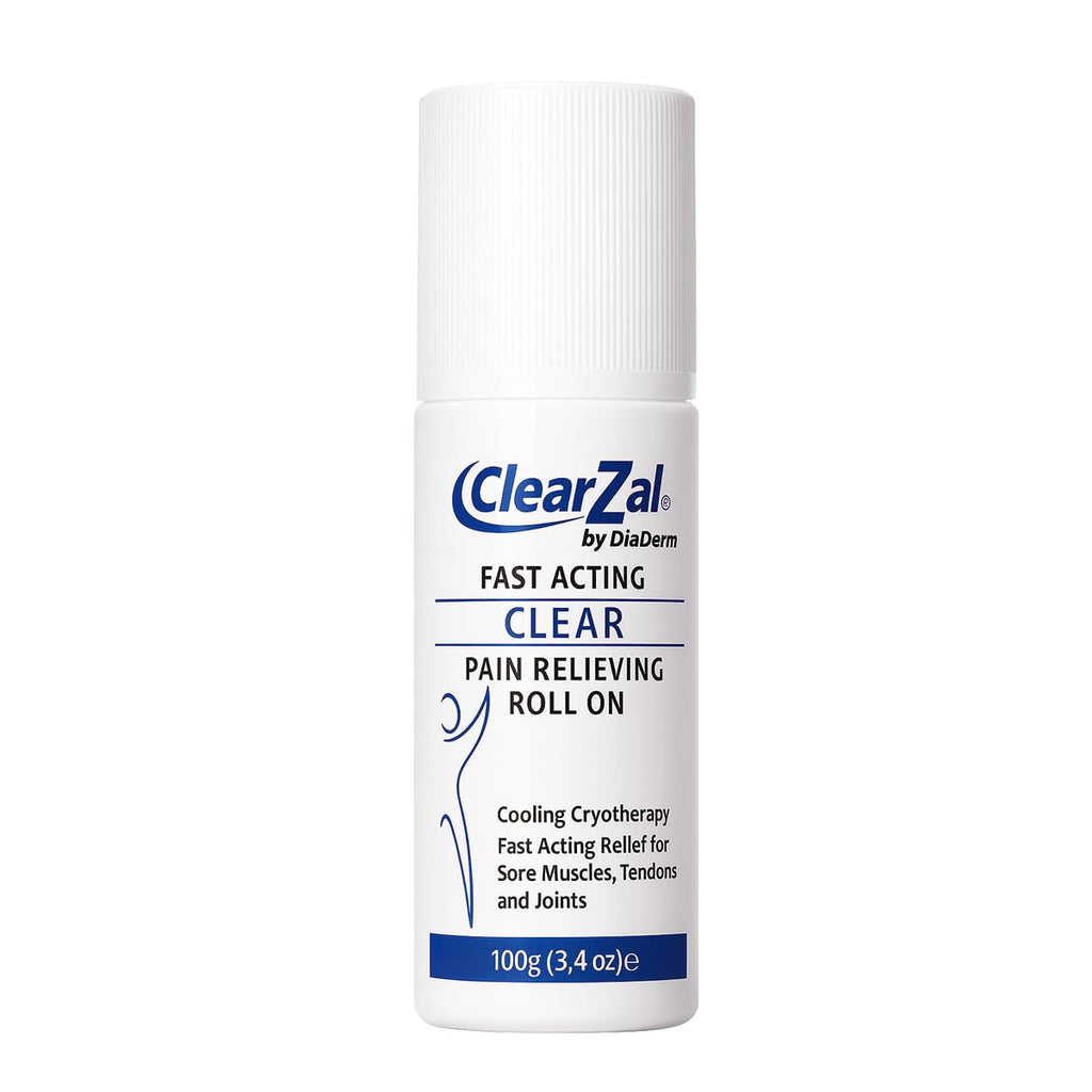 ClearZal Fast Acting Clear Pain Relieving Roll On Cooling Relief of Joint Pain, Muscle Pain, Muscle Soreness, and Swelling from Bruises or Injury - Non-Greasy - Homeopathy, 3.4oz Made in USA - TrustMedUSA