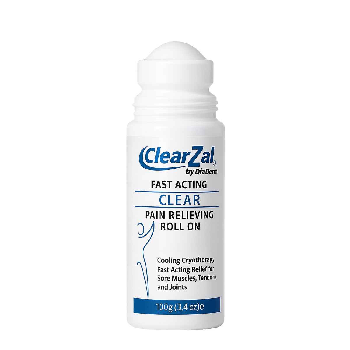 ClearZal Fast Acting Clear Pain Relieving Roll On Cooling Relief of Joint Pain, Muscle Pain, Muscle Soreness, and Swelling from Bruises or Injury - Non-Greasy - Homeopathy, 3.4oz Made in USA - TrustMedUSA