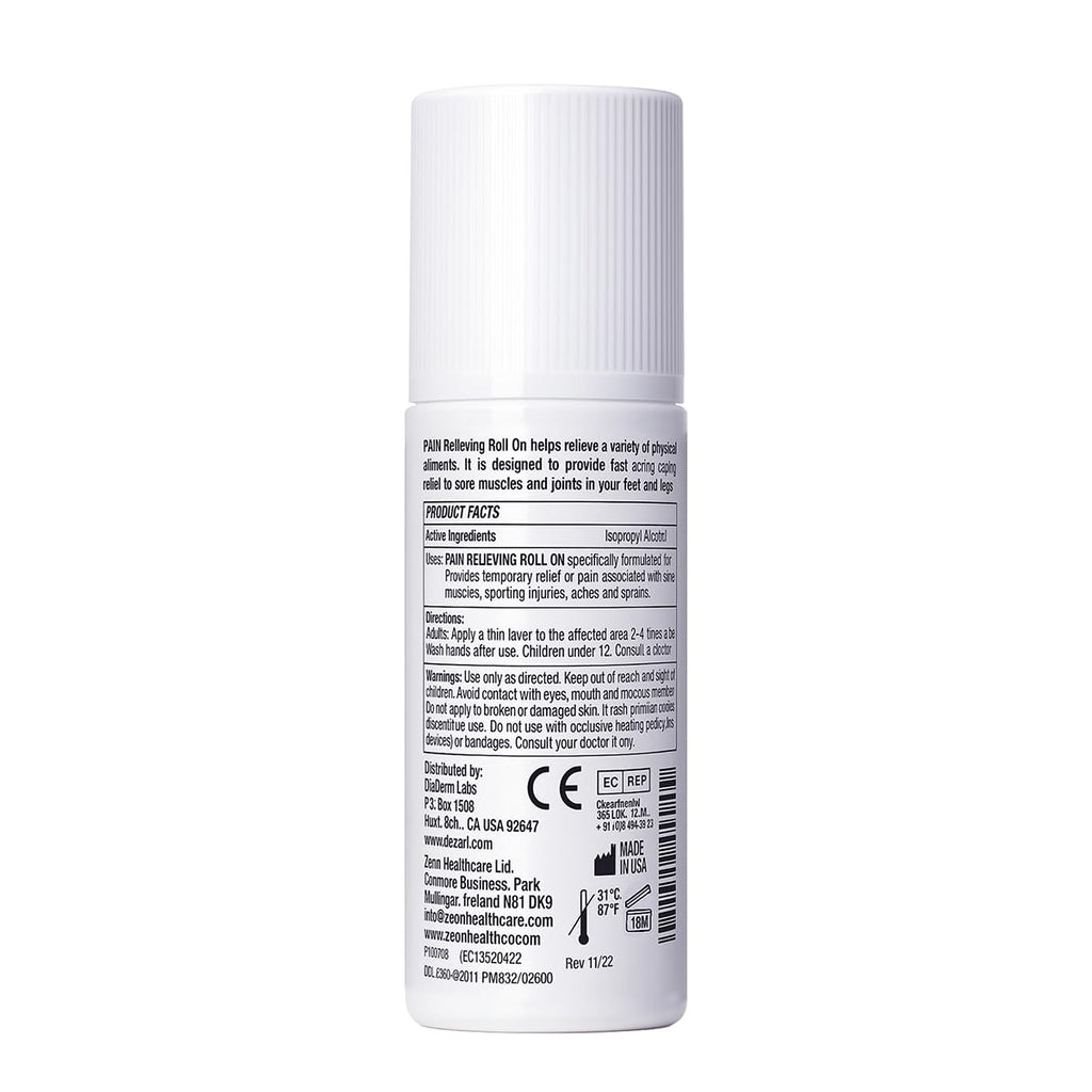 ClearZal Fast Acting Clear Pain Relieving Roll On Cooling Relief of Joint Pain, Muscle Pain, Muscle Soreness, and Swelling from Bruises or Injury - Non-Greasy - Homeopathy, 3.4oz Made in USA - TrustMedUSA