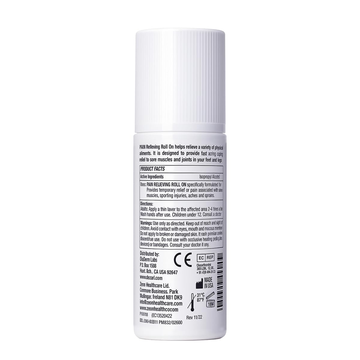 ClearZal Fast Acting Clear Pain Relieving Roll On Cooling Relief of Joint Pain, Muscle Pain, Muscle Soreness, and Swelling from Bruises or Injury - Non-Greasy - Homeopathy, 3.4oz Made in USA - TrustMedUSA