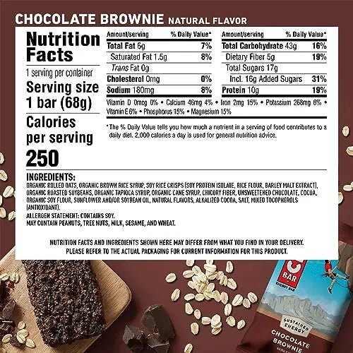 CLIF BAR - Chocolate Brownie Flavor - Made with Organic Oats - Non-GMO - TrustMedUSA
