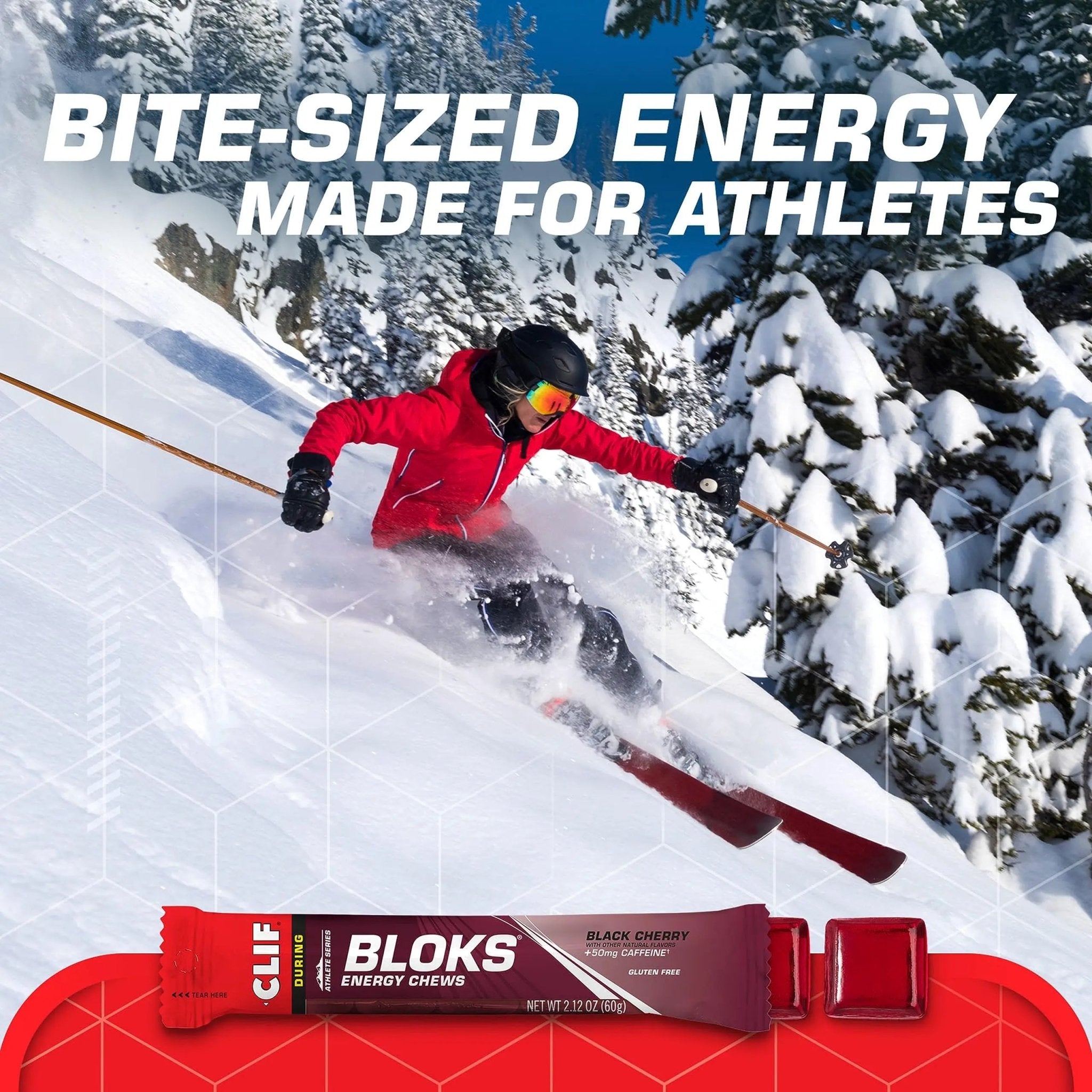 CLIF BLOKS - Black Cherry Flavor with Caffeine - Energy Chews - Non-GMO - TrustMedUSA