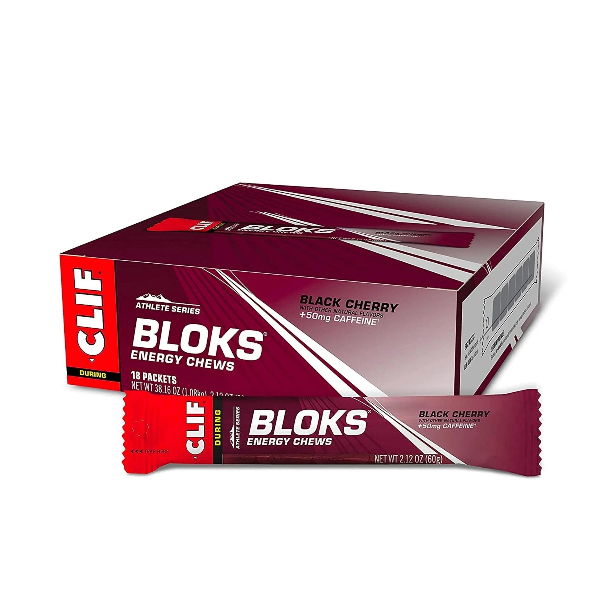 CLIF BLOKS - Black Cherry Flavor with Caffeine - Energy Chews - Non-GMO - TrustMedUSA