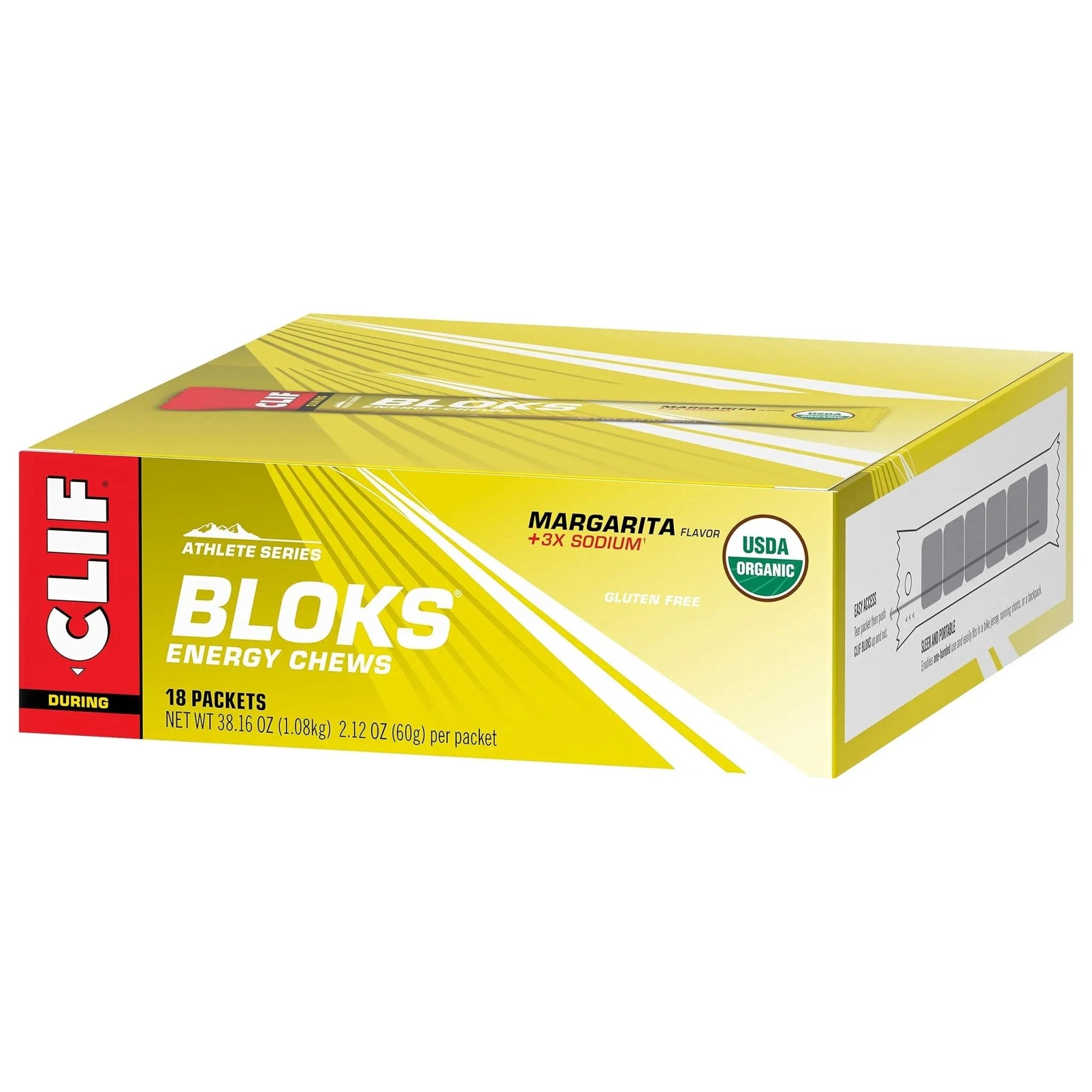 CLIF BLOKS - Margarita Flavor with 3X Sodium - Energy Chews - Non-GMO - TrustMedUSA