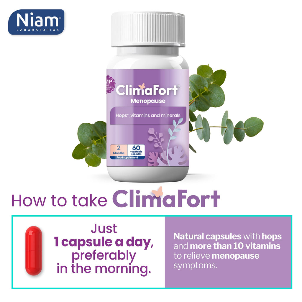 Climafort 60 Day Supply | Menopause Relief Pills | Natural Relief for Hot Flashes, Night Sweats, Mood Swings & Hormone Balance | Hops, Vitamins, and Minerals | 1 Capsule Daily - TrustMedUSA