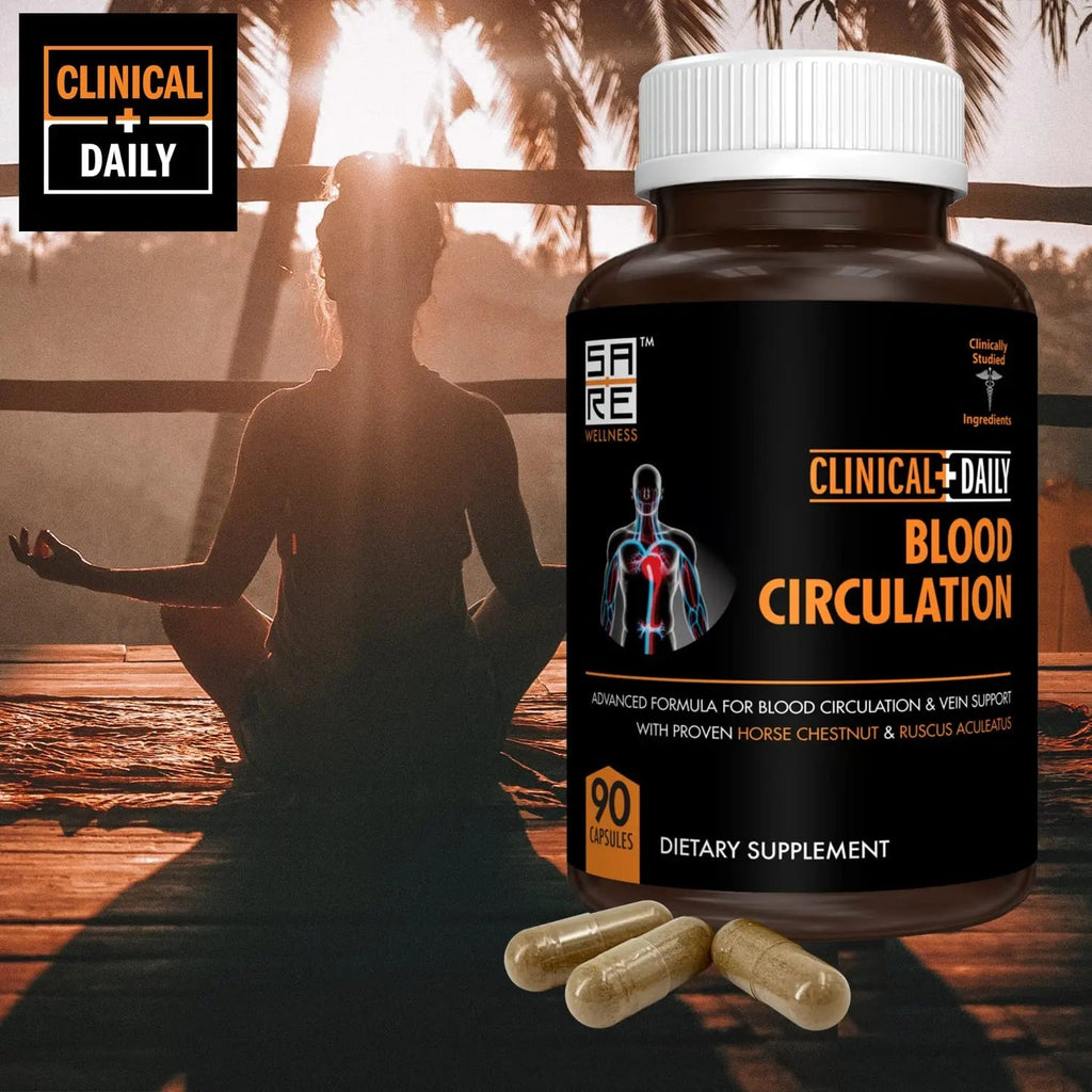Clinical Daily Blood Circulation Supplements. Butchers Broom, Horse Chestnut, Hawthorn - TrustMedUSA