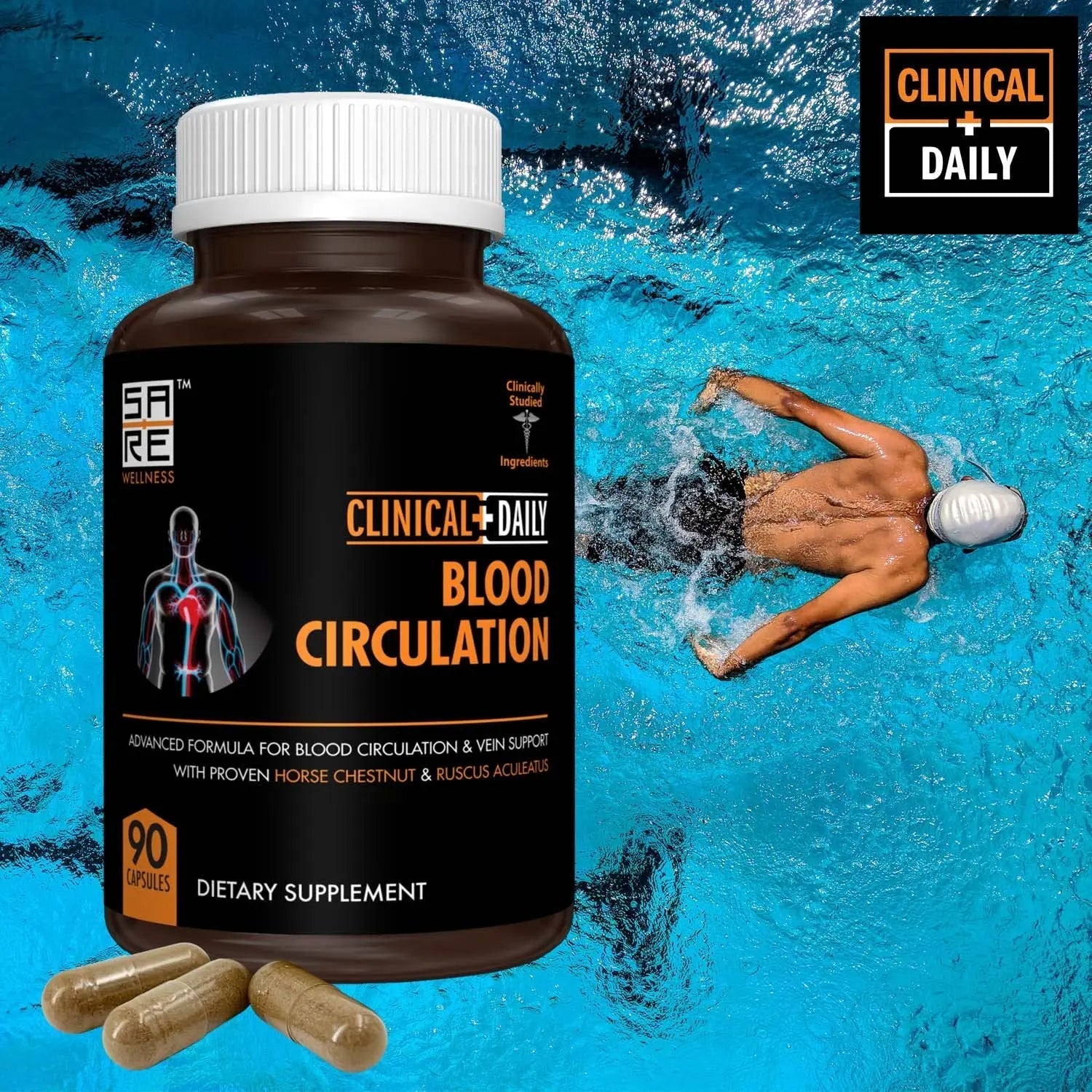 Clinical Daily Blood Circulation Supplements. Butchers Broom, Horse Chestnut, Hawthorn - TrustMedUSA