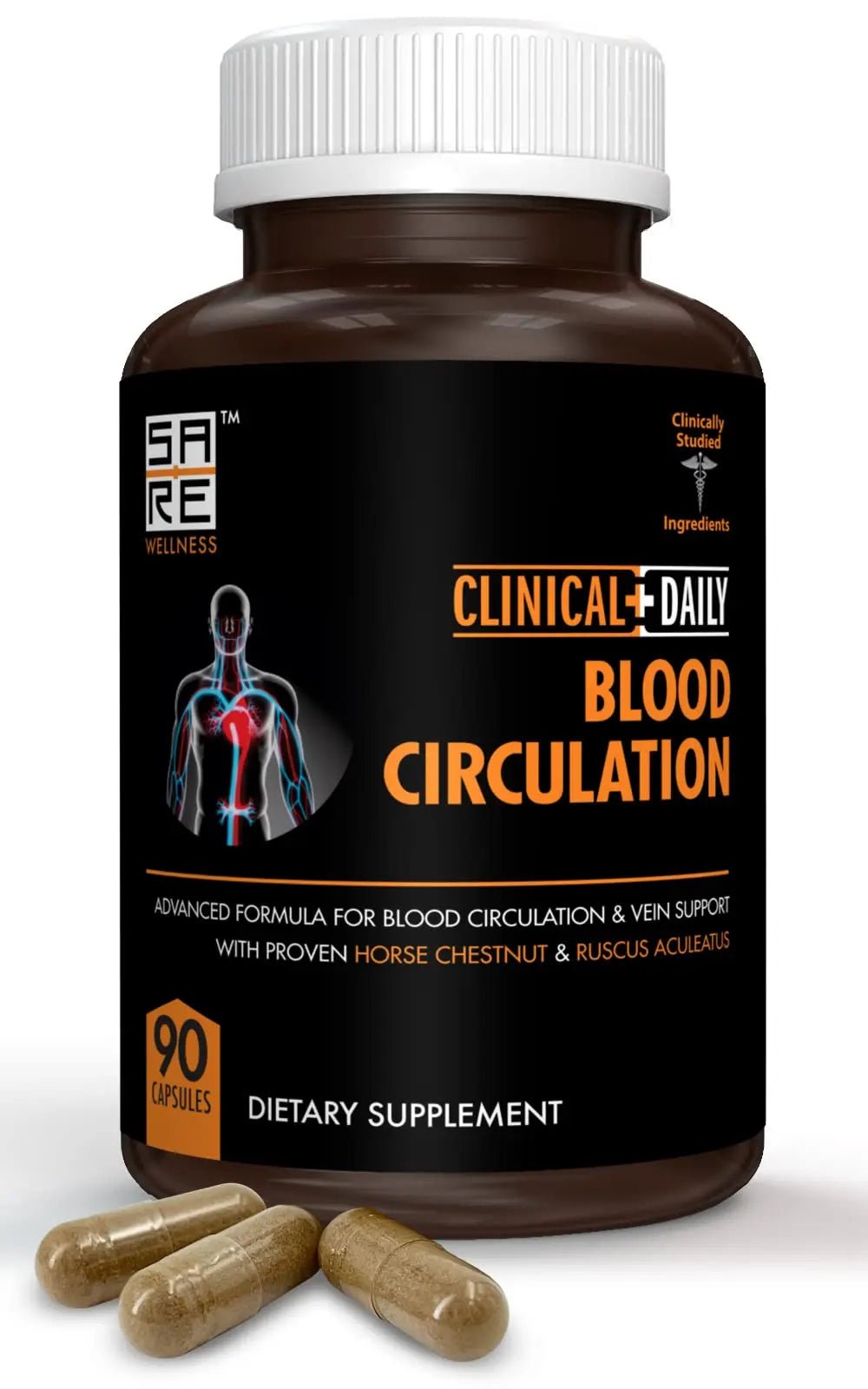 Clinical Daily Blood Circulation Supplements. Butchers Broom, Horse Chestnut, Hawthorn - TrustMedUSA