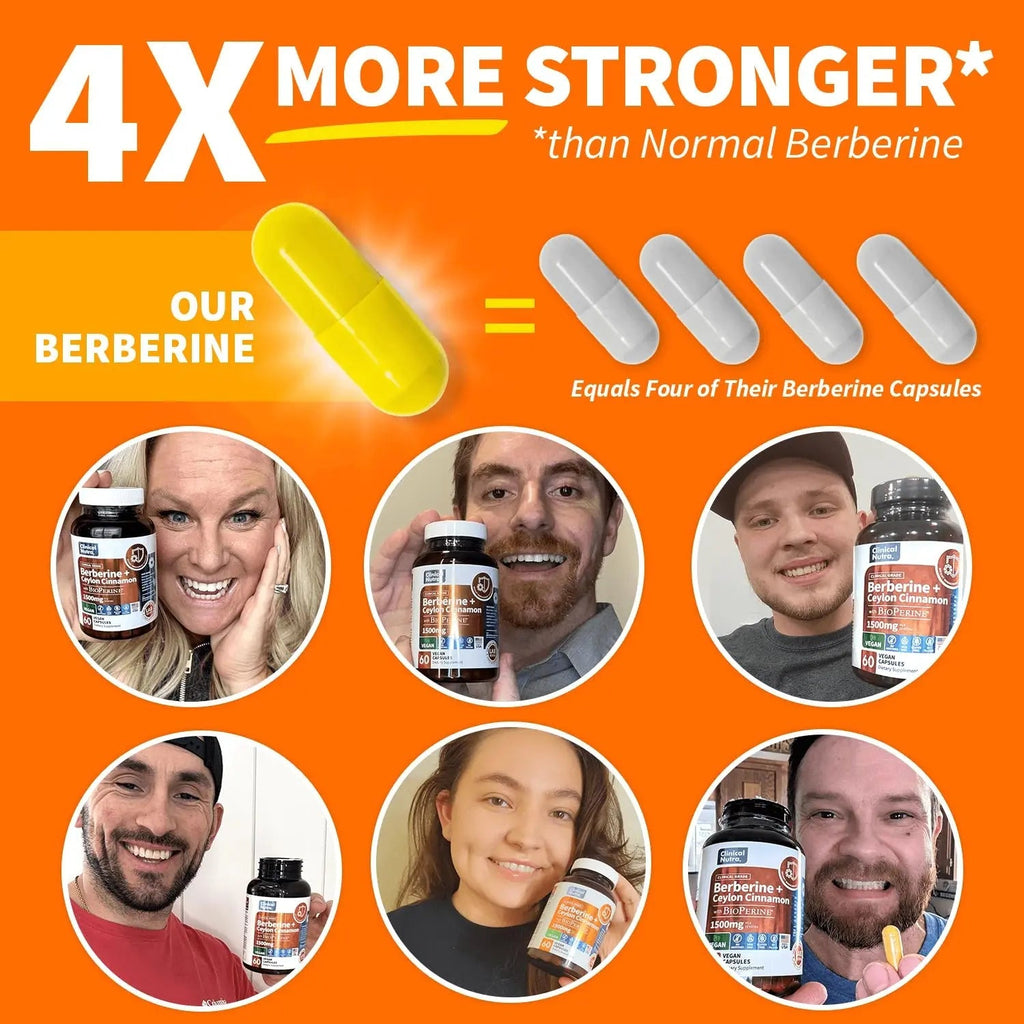 Clinical Grade Berberine Supplement 1500mg HCL Plus Ceylon Cinnamon Weight Managemen - TrustMedUSA