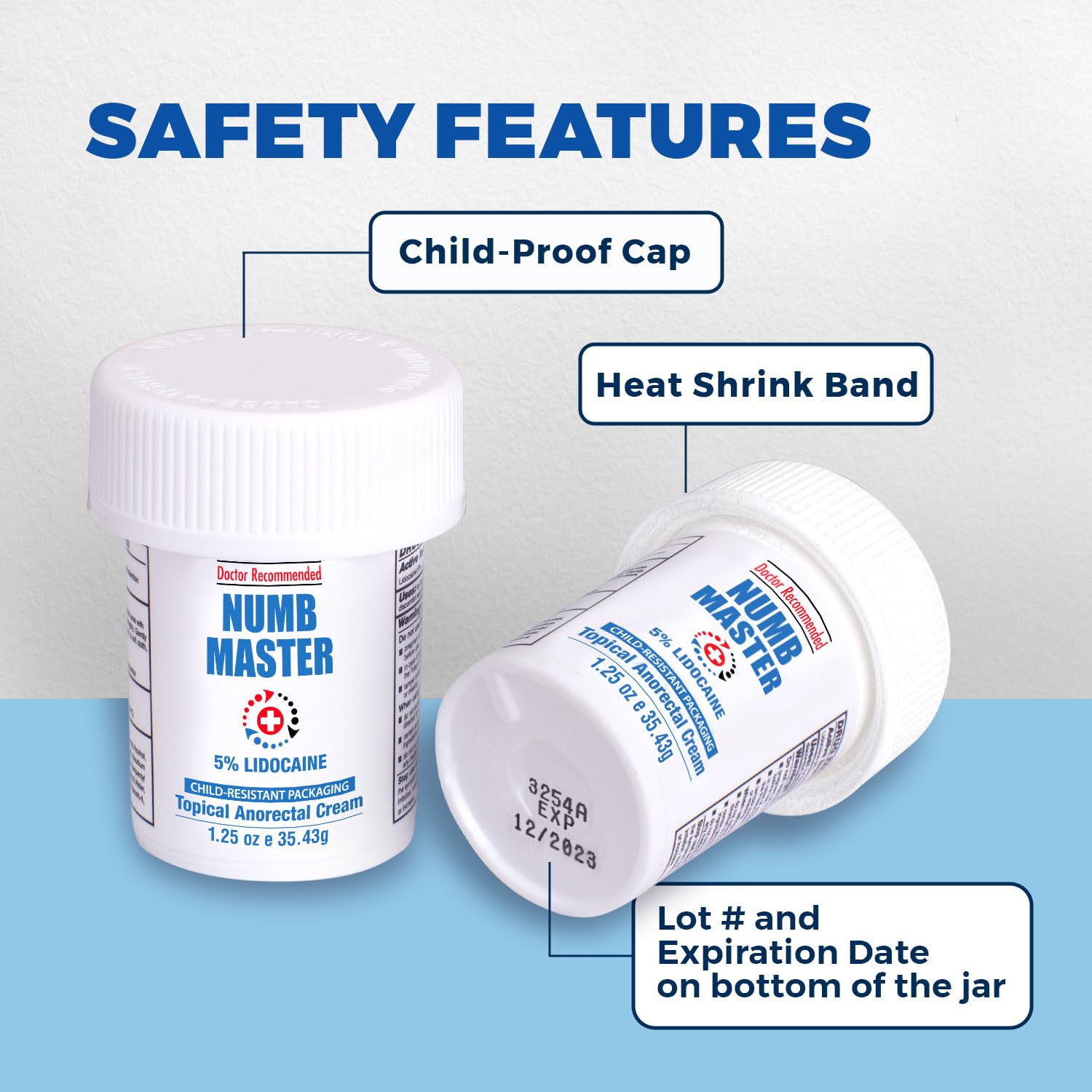 Clinical Resolution Numb Master 5% Lidocaine Numbing Cream for Pain Relief, Topical Anesthetic Burn Itch Cream Maximum Strength, Fast Acting Hemorrhoid Treatment with Vitamin E and Aloe, 1.25 Oz - Maple Wellness Supplements