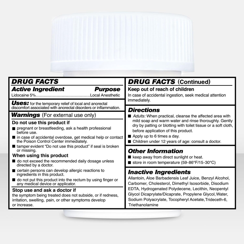 Clinical Resolution Numb Master 5% Lidocaine Numbing Cream for Pain Relief, Topical Anesthetic Burn Itch Cream Maximum Strength, Fast Acting Hemorrhoid Treatment with Vitamin E and Aloe, 1.25 Oz - Maple Wellness Supplements