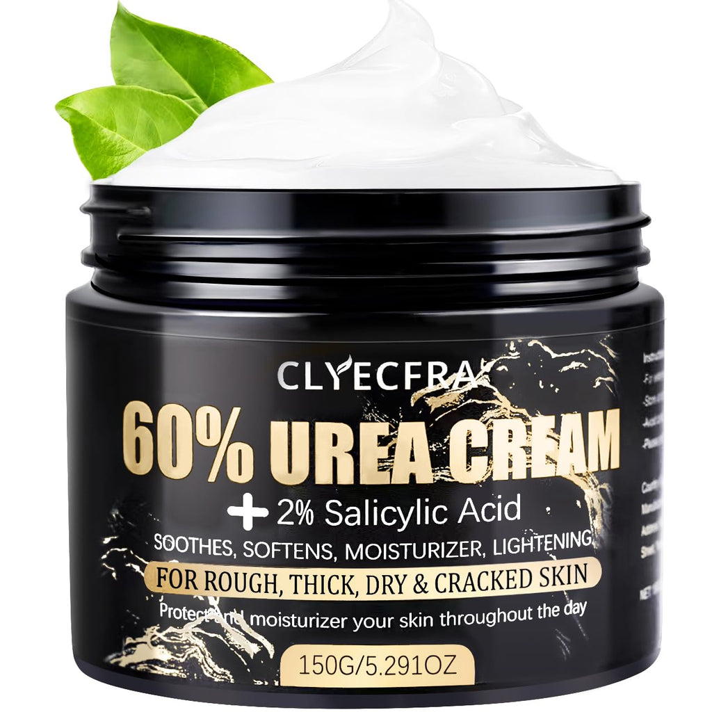 Clyecfra 60% Urea Cream with 2% Salicylic Acid, Urea Cream 60 Percent for Feet & Hands- Maximum Strength Moisturizer for Rough, Dry, Thick & Cracked Skin, Callus Remover, Deep Hydration, 150g - Maple Wellness Supplements