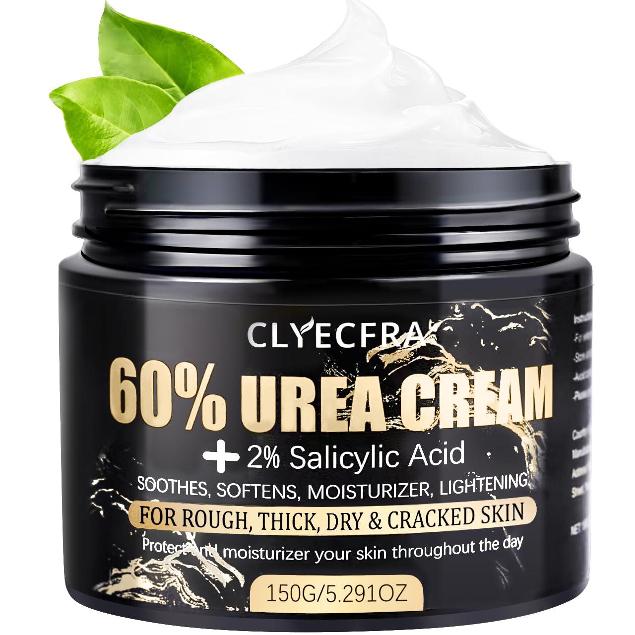 Clyecfra 60% Urea Cream with 2% Salicylic Acid, Urea Cream 60 Percent for Feet & Hands- Maximum Strength Moisturizer for Rough, Dry, Thick & Cracked Skin, Callus Remover, Deep Hydration, 150g - Maple Wellness Supplements