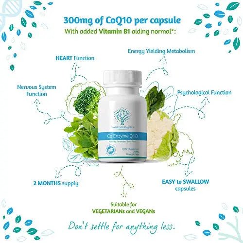 Co Enzyme Q10 CoQ10 300mg 60 Capsules - Superior Naturally Fermented Trans Form - TrustMedUSA